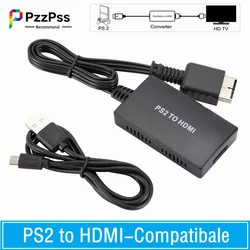 PzzPss PS2 to HDMI-compatibale Audio Video Converter Adapter Support For PS2 Display Modes For HDTV PC Full HD Cable Adapter