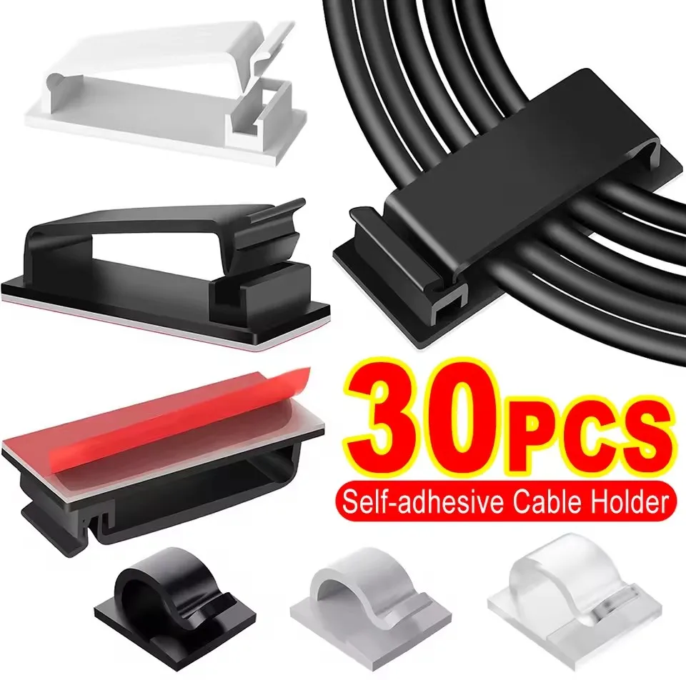 Self-adhesive Cable Organizer Cable Clamp Clips Holder Clamp Management Car USB Data Cable Decorative Cord Winder Manager