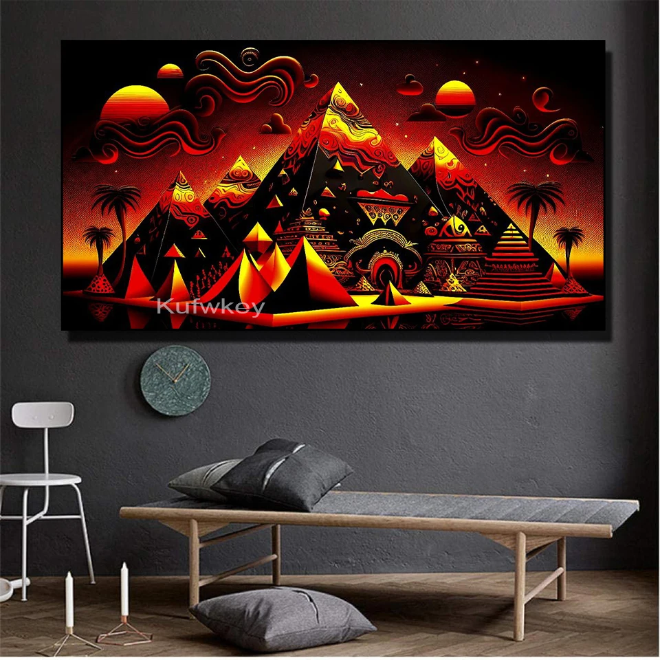 Large Egyptian Symbol Pyramid Diamond Painting New 2023 5d DIY Full Diamond Mosaic Crystal Embroidery Landscape Home Decoration