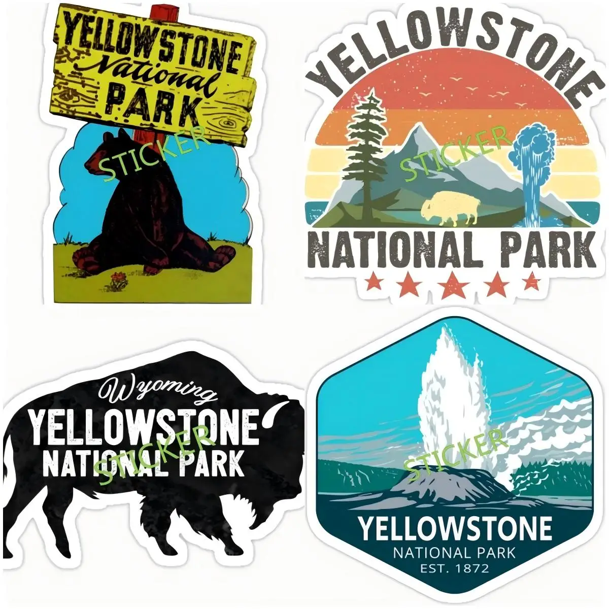 

Yellowstone National Park decal Car Accessories Window Trunk Stickers Occlusion Scratch Windows for RV JDM Decoration