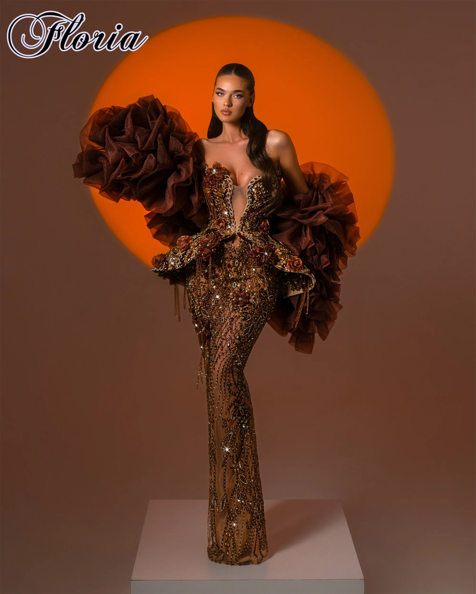 Voll mit Kristallen besetzte braune Promi-Kleider, luxuriöse Vintage-Abendkleider mit Herzausschnitt, Ballkleider, Partykleider, Vestidos De Gala, individuell gestaltet