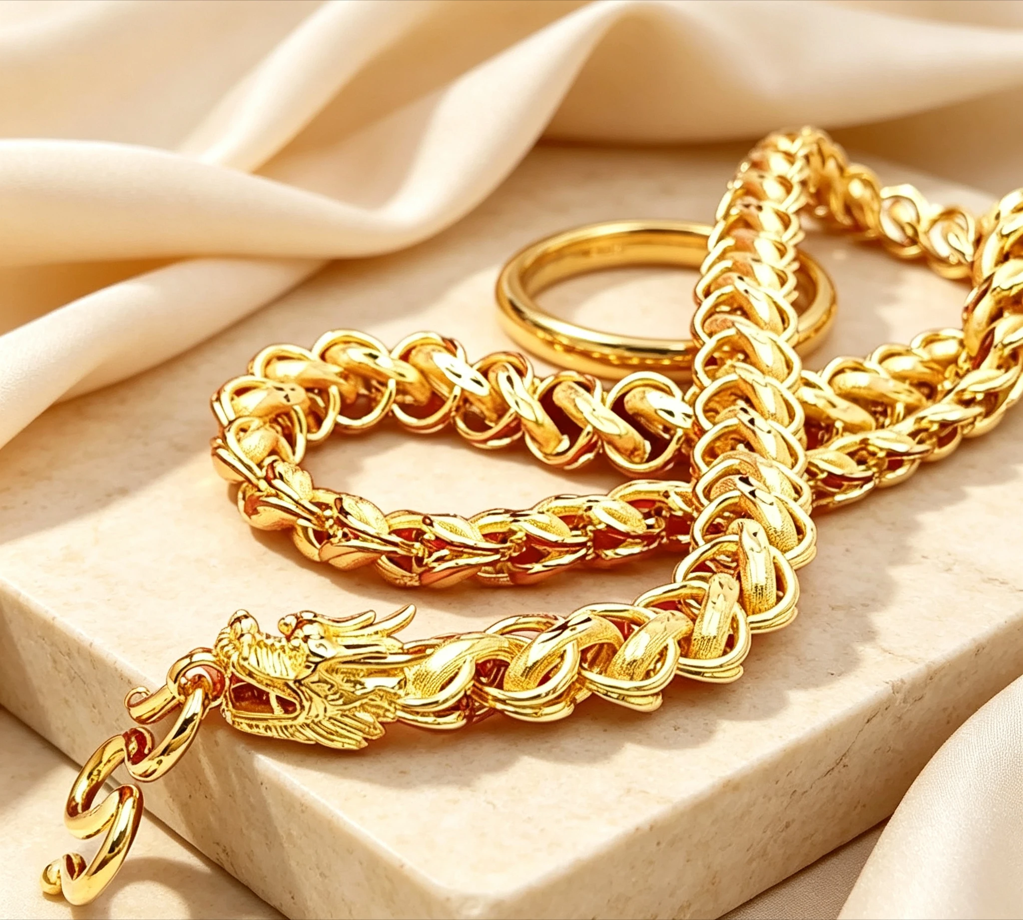 9999 gold faucet Thai necklace domineering men's fashion jewelry jewelry same style birthday gift