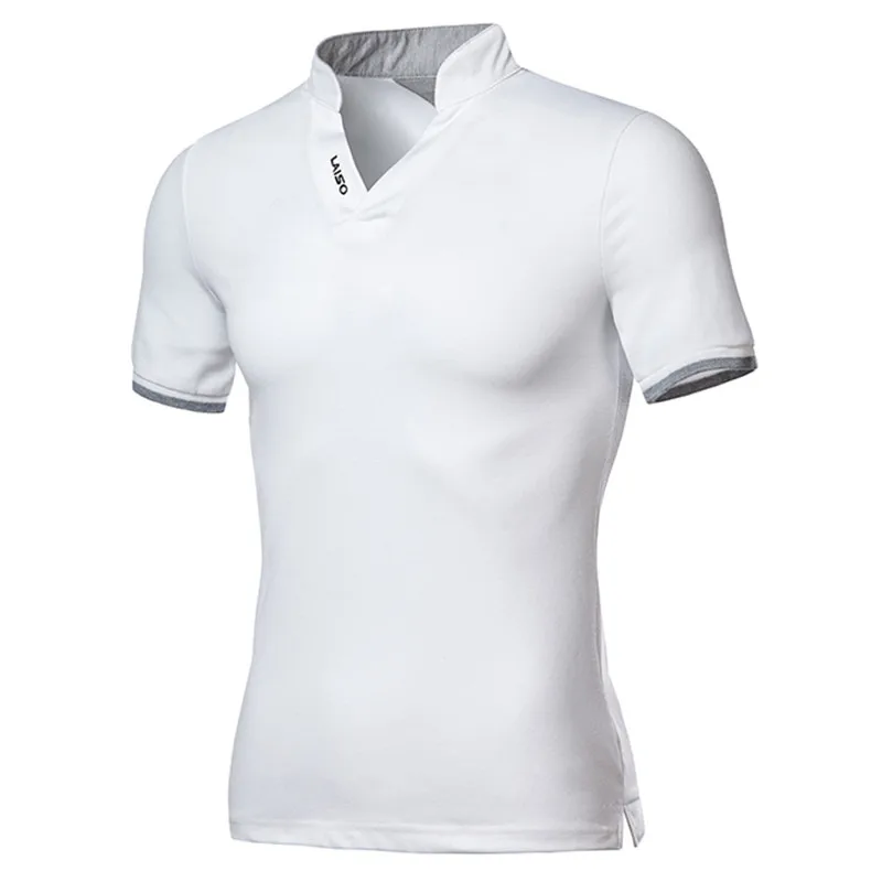 2023 New Fashion Brand Polo Shirt Men\'s Summer Mandarin Collar Slim Fit Solid Color Button Breathable Polos Casual Men t Shirt