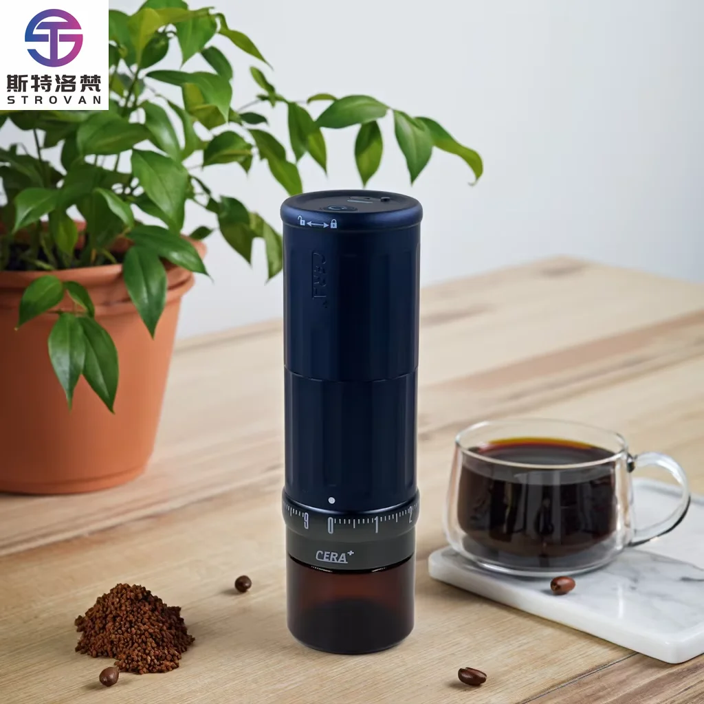 

STLF Electric Coffee Beans Grinder Mini Stainless Steel Burr Mill USB Aluminum Alloy Coffee Grinder CGE03 Model Capacity 22G