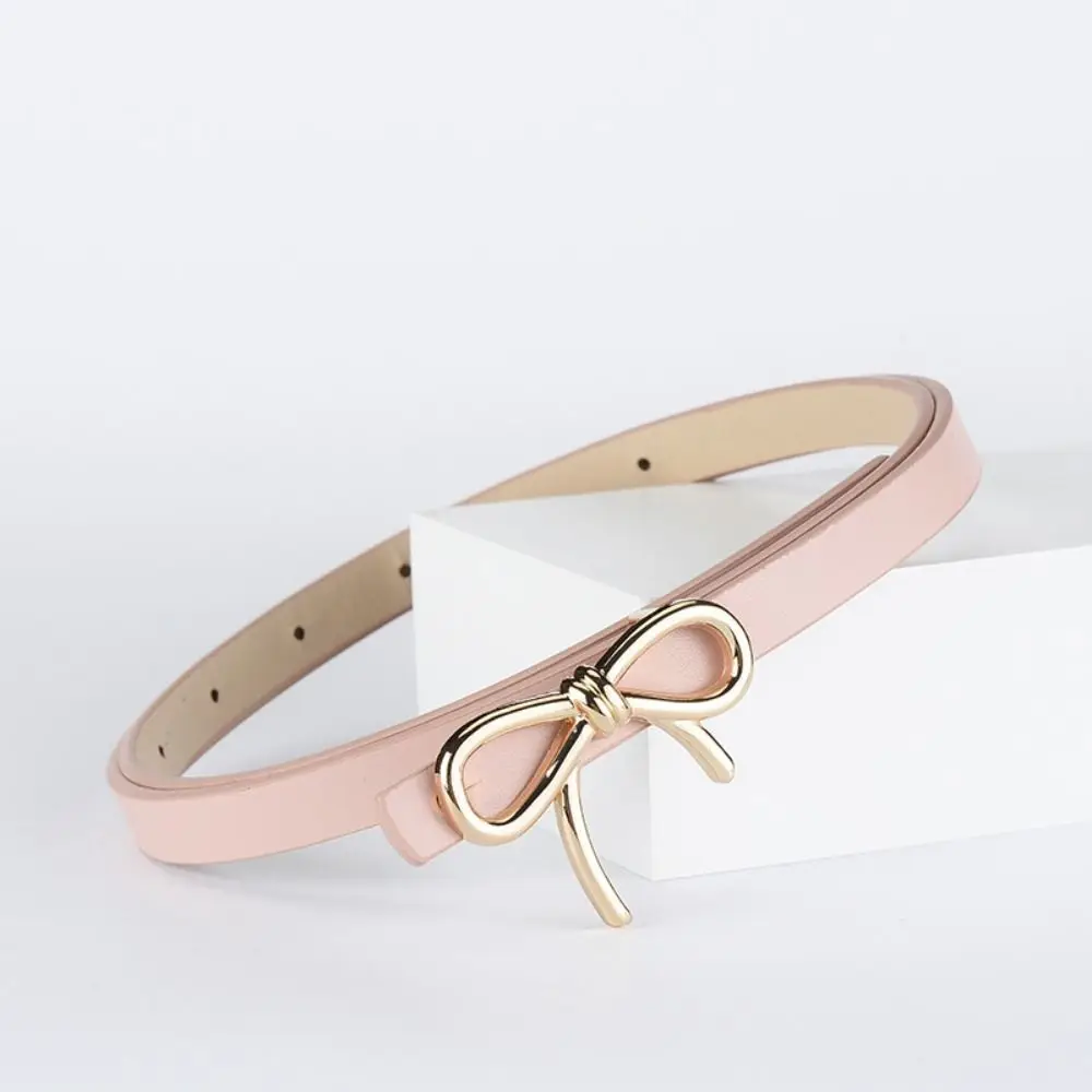 Bowknot Buckle Bow Belt Waist Belt Jeans Decor PU Leather Waistband Dress Decor Trouser Decoration Thin Belt Female/Girls
