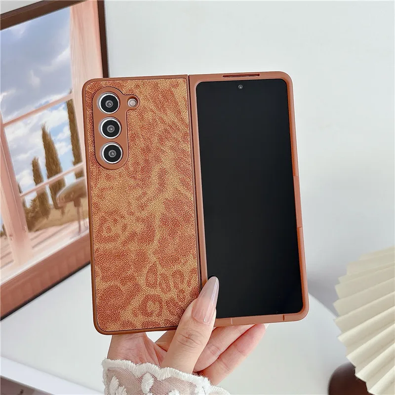 Luxury Fashiona Leopard Print leather case for Samsung Galaxy Z Fold7 Galaxy Z Fold6 Z Fold5 Z Fold4 Z Fold3 Capa