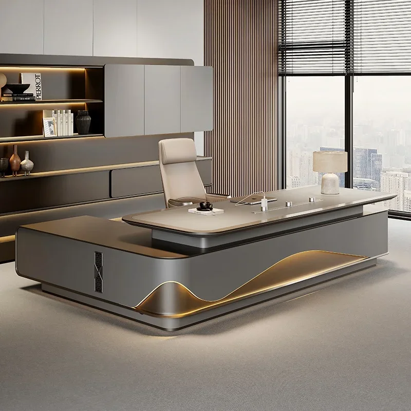 

L Shaped Modern Office Desk Executive Work Luxury Conference