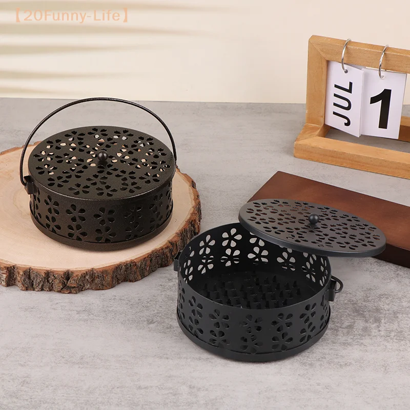 

Portable Mosquito-Repellent Fireproof Mosquito-Repellent Household With Cover Wrought Iron Sandalwood Mosquito Incense Burner