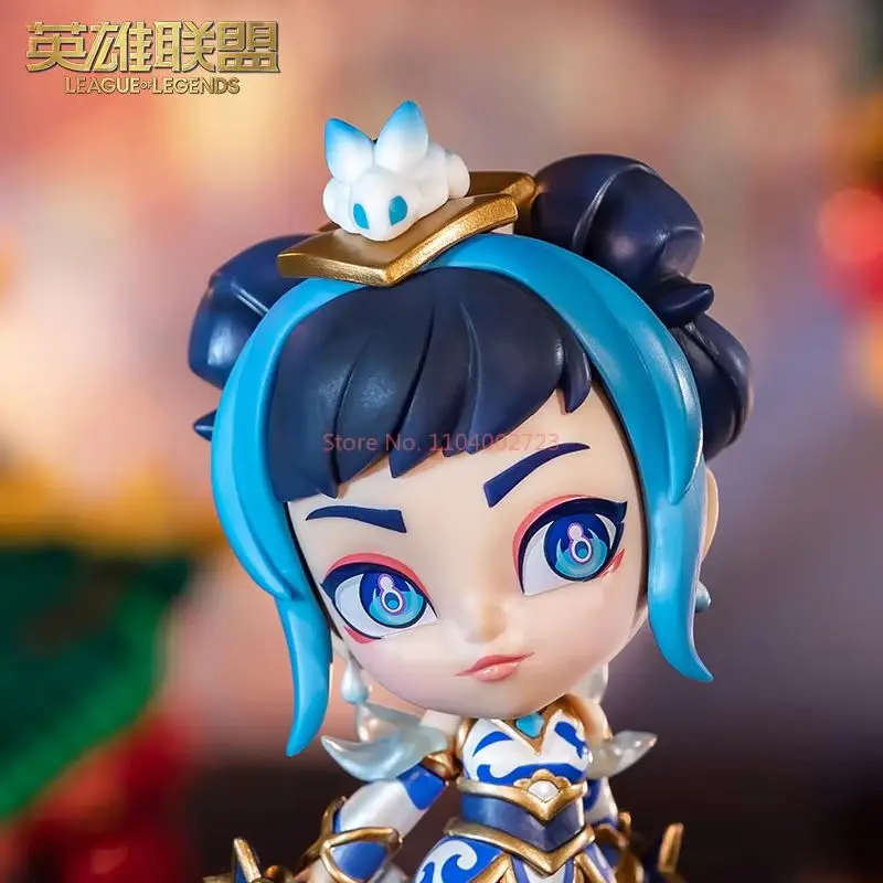 Blue White Porcelain Luxanna Crownguard Periphery Original League Of Legends Anime Figure Statue Collection LoL Limit Model Toy