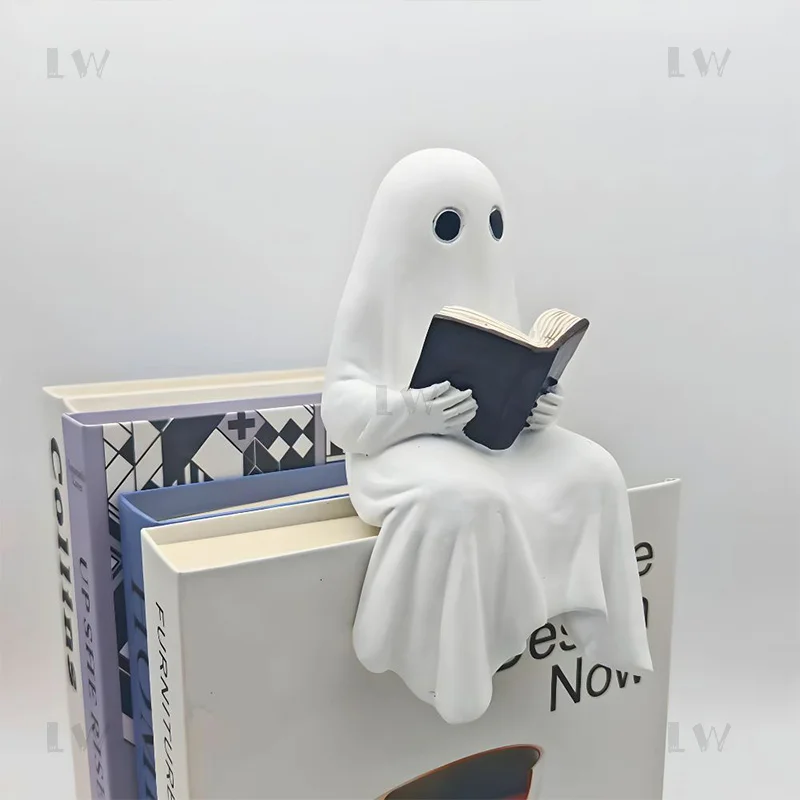 تمثال شبح إبداعي تصميم تمثال شبح مخيف تمثال يجلس لتزيين المكتب هدايا الهالوين
