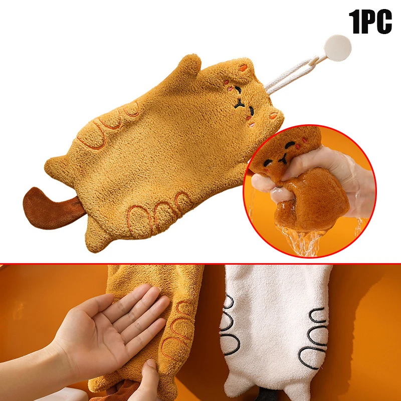 لطيف القط مناشف اليد المطبخ مسح المياه القماش المطبخ معلقة المناشف غسل الصحون القماش الحمام بسرعة التنظيف منشفة اليد