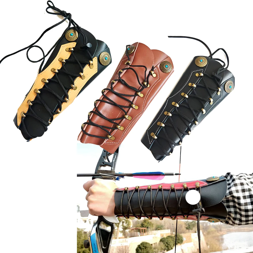 

1PC Cowhide Archery Arm Guard High Quality Hand Protector Protective Gear Leather Archery Arm Guard Soft