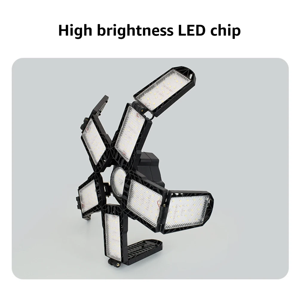 New Folding Garage Light With 360° Lighting 264 Led 90 Luminous Socket Power Supply Folding LED Ceiling Lamp For Warehouse Attic