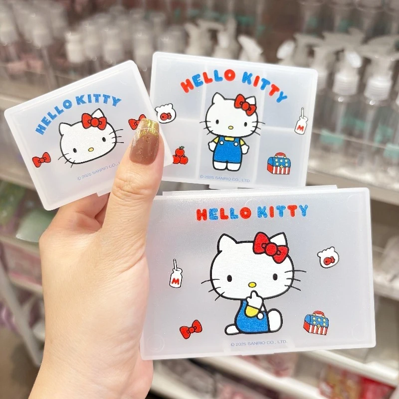 

Hello Kitty Storage Box Portable Large Grid Cute Cartoon Multi Functional Jewelry Storage Box Wholesale of Women Accessories