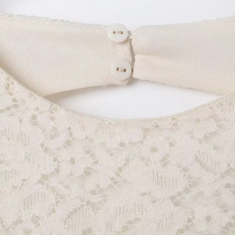 Robe courte en dentelle pour femmes, dos nu, à la mode, découpe, manches longues, col rond, Mini longueur, Slim, nouvelle collection