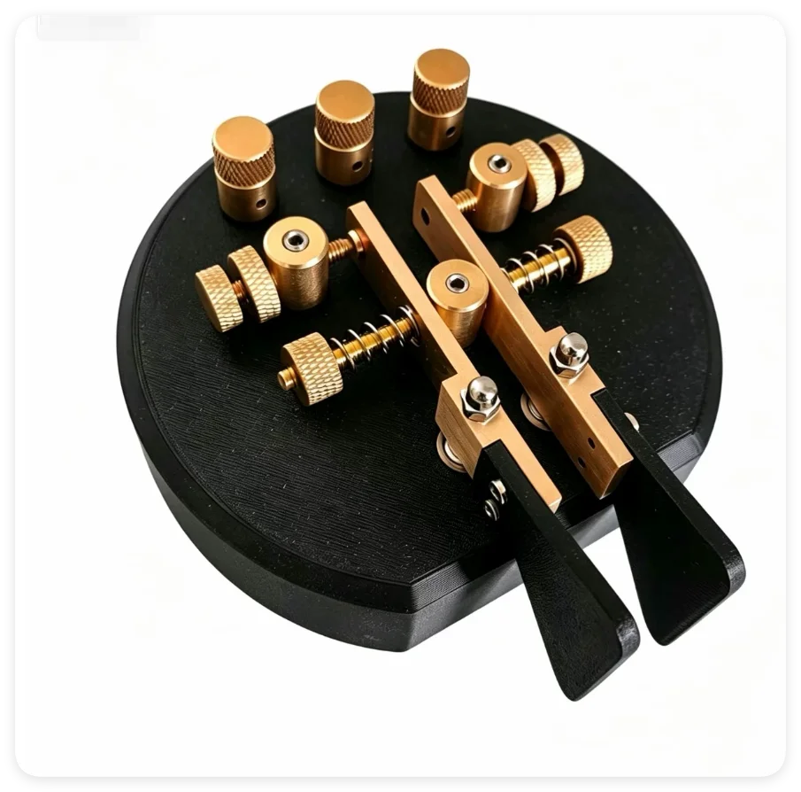 MK-10 CW Automatic Morse Key Brass Key For Shortwave Radio  with 3D Printing Base