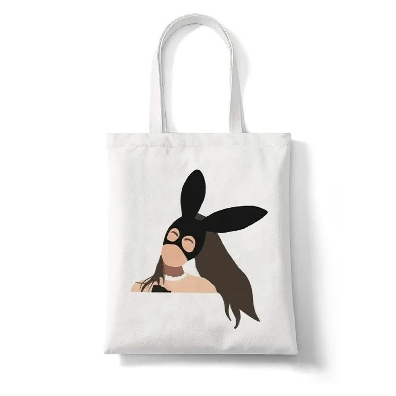 أريانا غراندي شكرا U التالي bolso de lona estampado bolso de hombro para mujer bolso de compras de gran capac a la moda #2