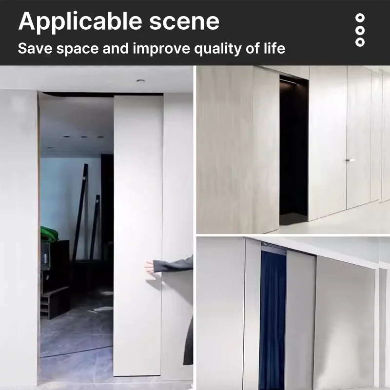 Pocket Door System Hardware Kit With Soft Close Mechanism For Invisible Sliding Barn Doors In Bedroom Closet And Bathroom