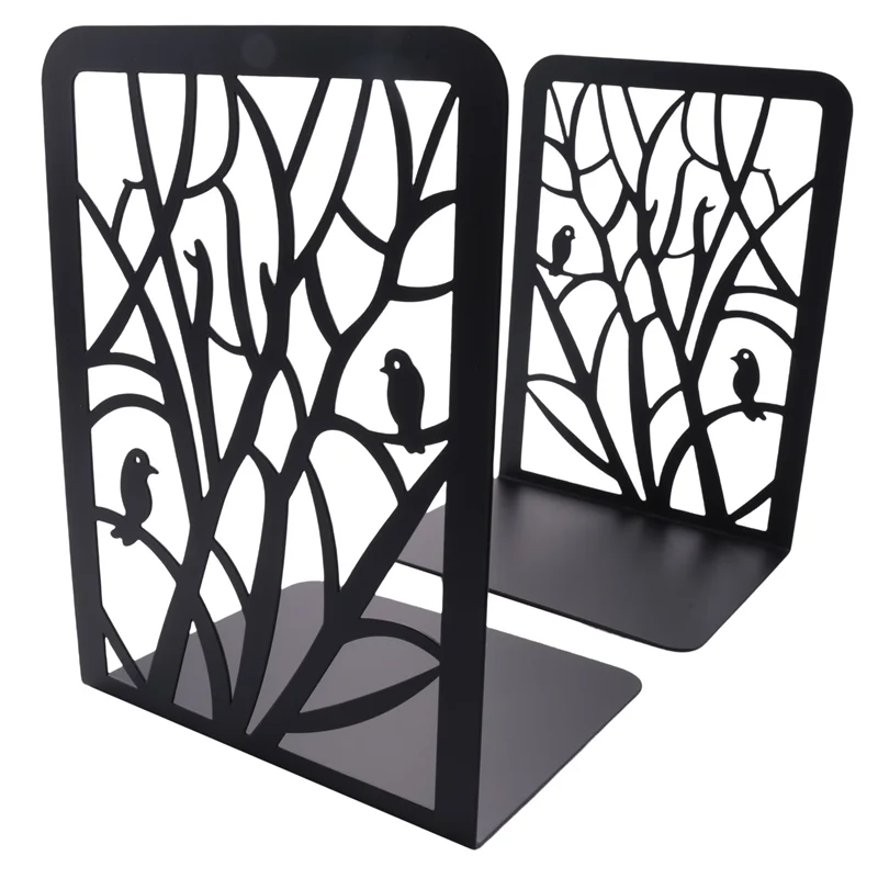 Book Ends, Book Ends For Shelves, Decorative Bookends For Books, Bookends For School, Home Or Office (Black, 1 Pair)