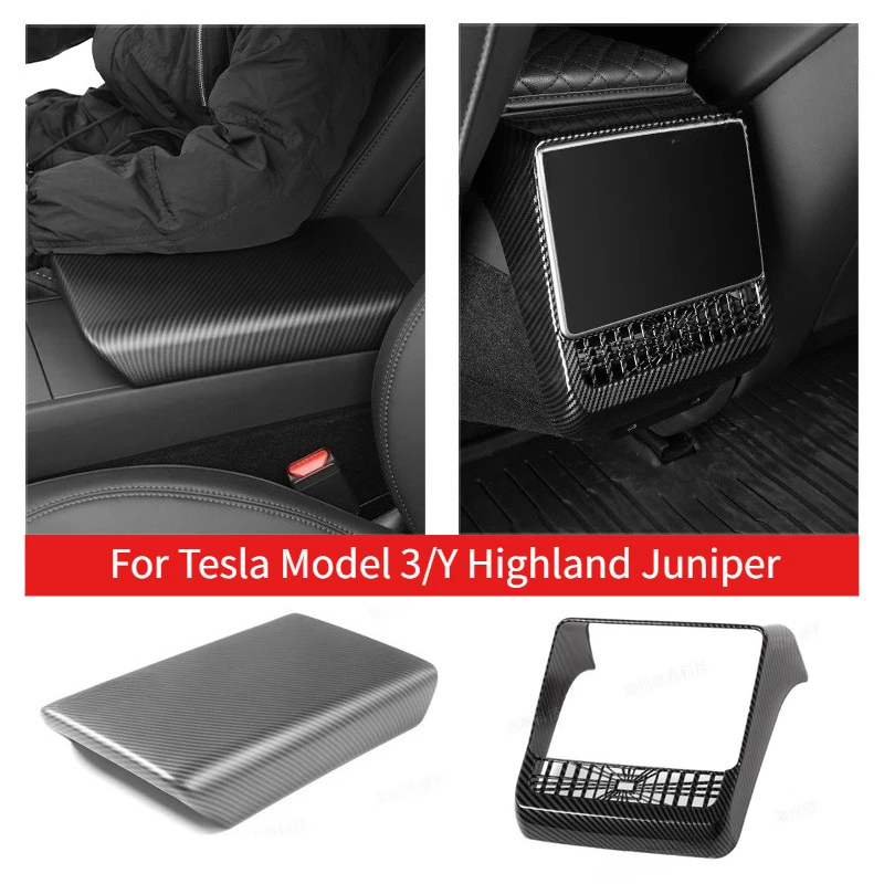 

Для Tesla Model 3/Y Highland Juniper 2025 задняя центральная консоль, крышка воздуховыпускного отверстия, пылезащитная крышка, аксессуары для стайлинга автомобилей
