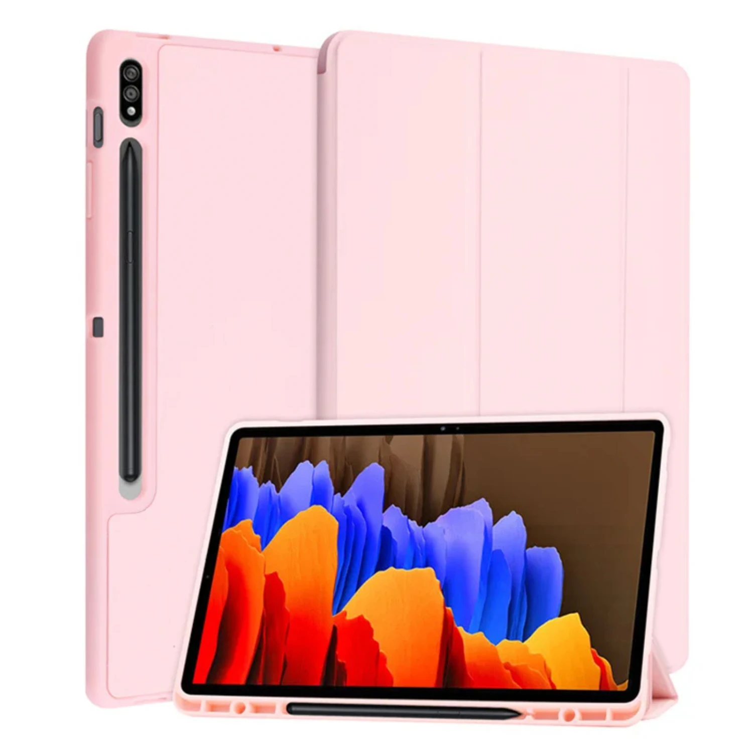 Foldable Case    Tab S8/S7 11 incn  S6 Lite 10.4 2022 S7 Plus S7 FE S8 Plus 12.4 With Pen Holder Tablet Cover