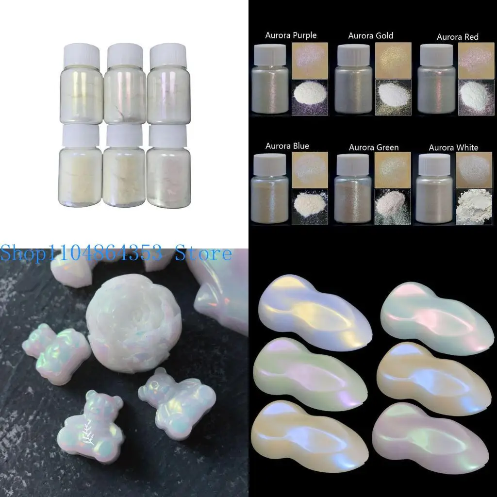 

652f 6 цветов слюна порошкообразной эпоксидная смола Colarant Dye Pearl пигмент натуральный порошок слюды