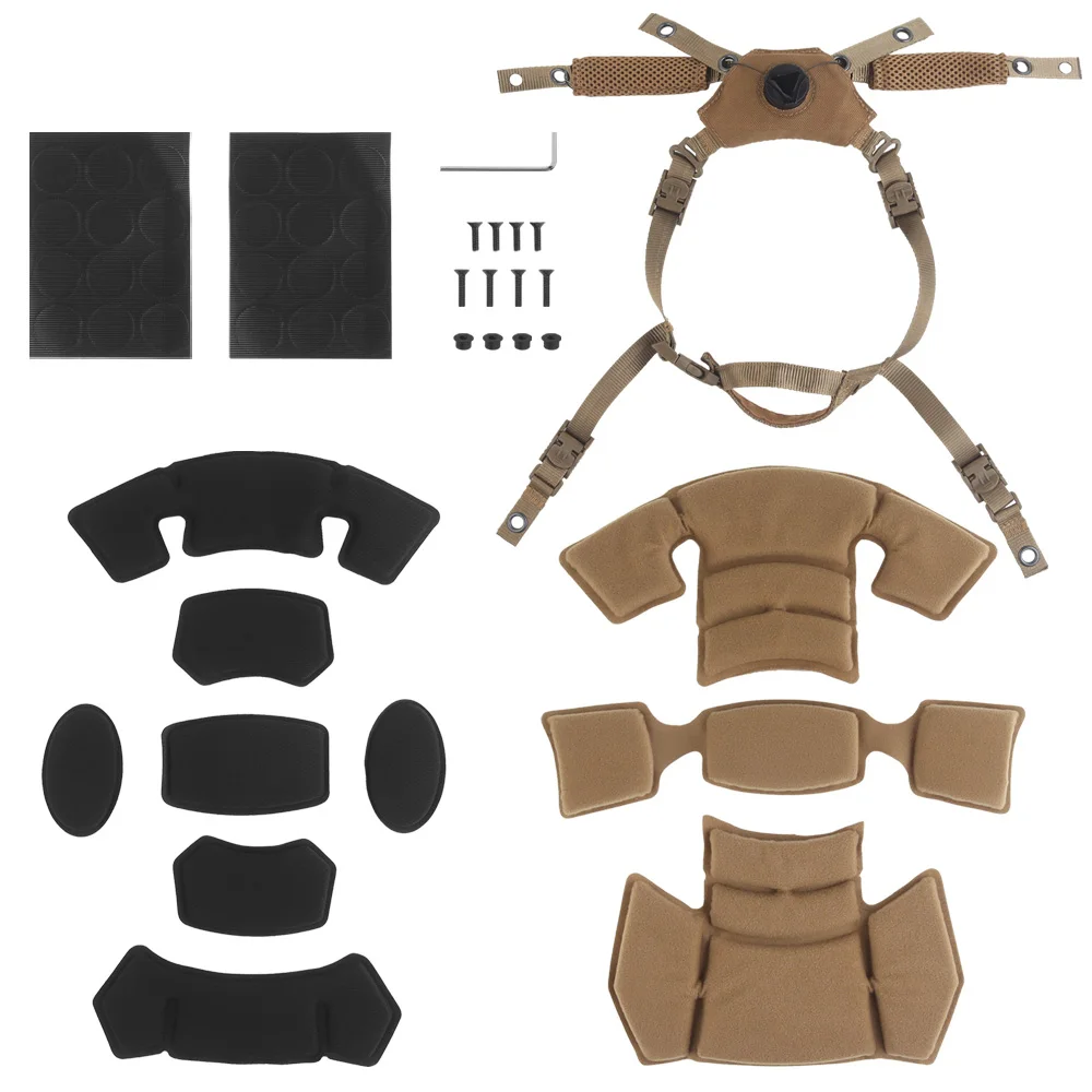 Wendy Helmet Suspension System Spongy Pad Set Tactical Helmet Adjustable Lanyard FAST MICH Outdoor Hunting Helmet Accessories