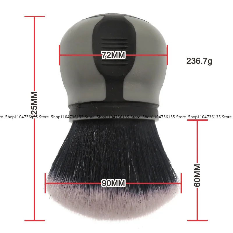 فرشاة تفاصيل محمولة باللون الرمادي والأسود مقاس 72 * 125 مم للتنظيف الداخلي للسيارات، فرشاة ناعمة لإزالة الغبار
