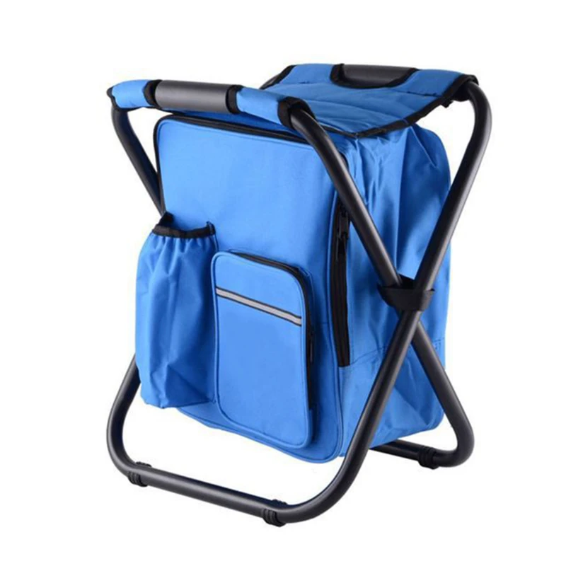 2 In 1 Folding Fishing Chair Bag Fishing Backpack Chair Stool Convenient Wear-resistantv Outdoor Hunting Climbing Equipment