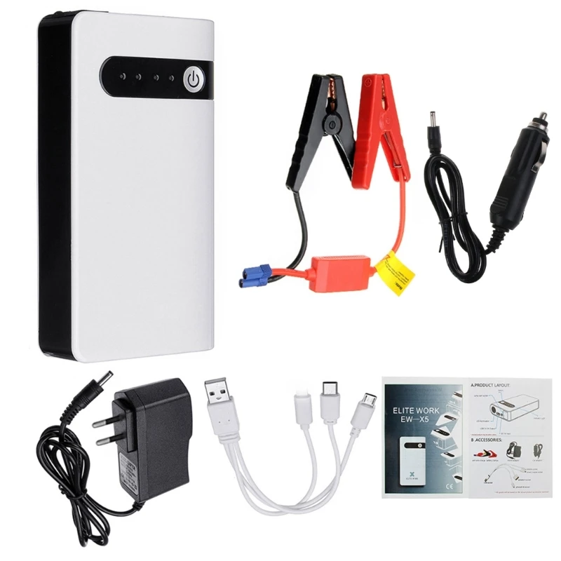 Emergency Car Battery Jump Starter 12V 20000mAh for Cellphone Tablets Waterproof Battery