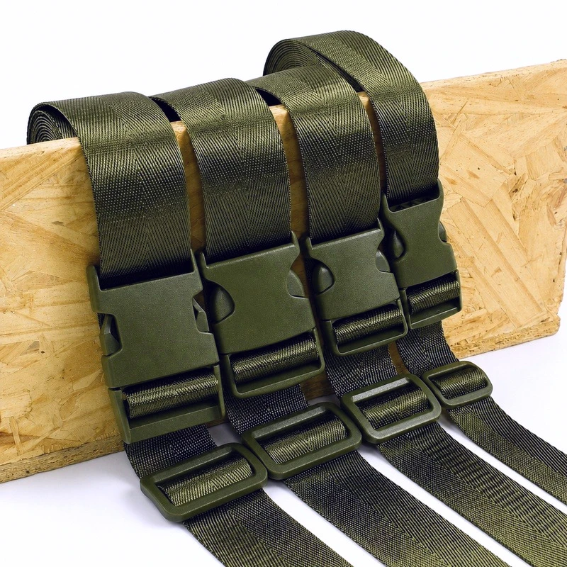 2/5Sets Armygreen Adjustable Reflective Nylon Strap Kit Plastic Buckle Slider for Dog Collars Leashes Harnesses Sewing Supplies