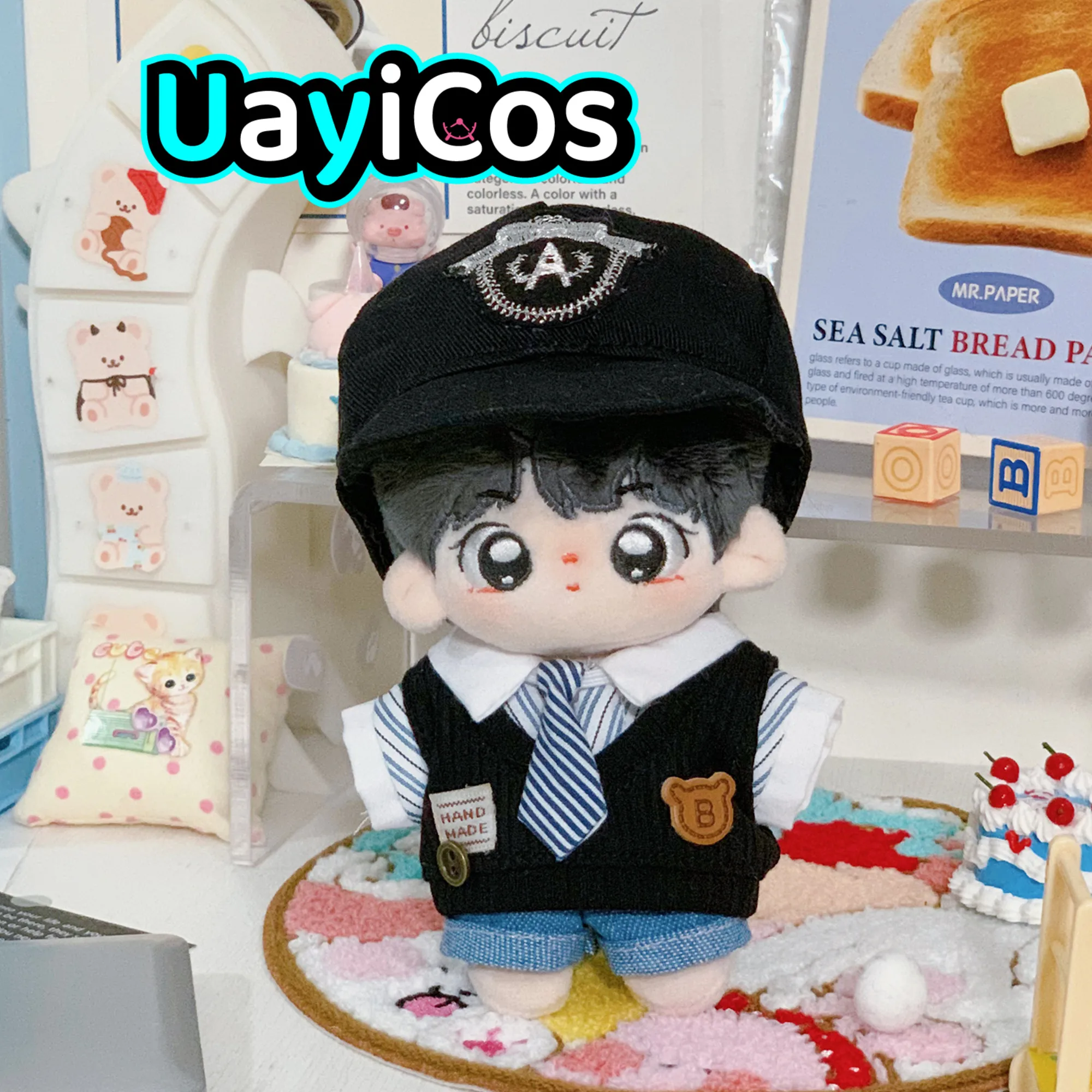 10cm Doll Clothes Sea Salt Juvenile Fashion Hat Bow Tie  Shirt Pants Stuffed Plushies Plush Doll Accessories Anime Toy Kids Gift