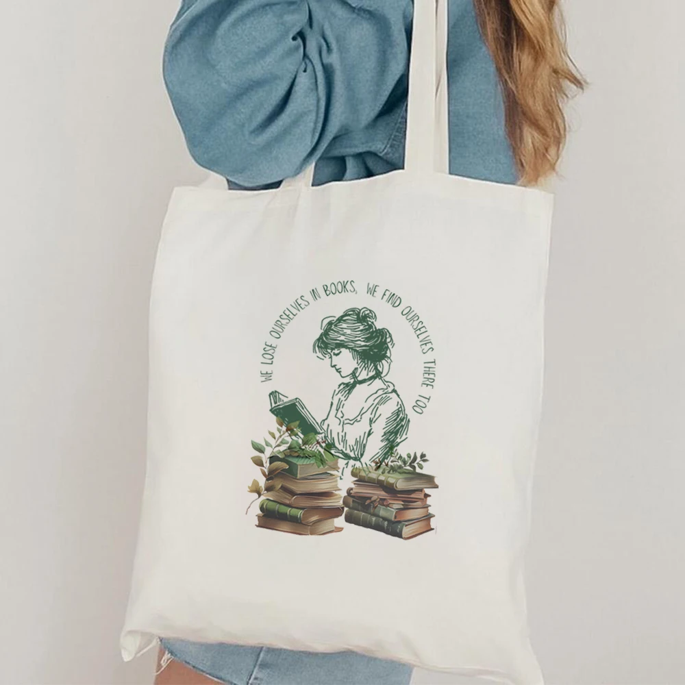 Jane Austen Tote Bag Pride and Prejudice Bookish Women Handbag Canvas Shoulder Bag Women's Reusable Shopping Bag Cute Tote Bags view 6