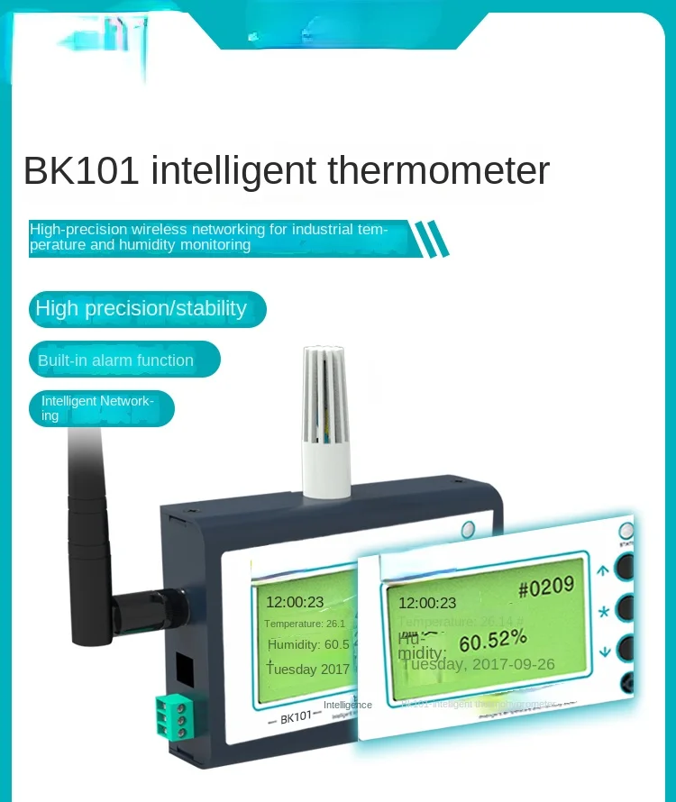 Bk101 Intelligent Temperature and Humidity Detector High Precision Industrial Temperature and Humidity Monitoring Wireless