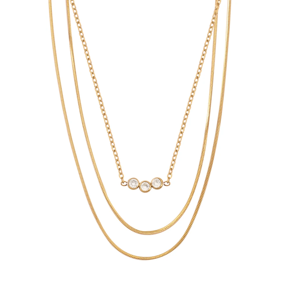 JINHUI Fashion Stainless Steel Women's Pendant Necklace Collarbone Chain Waterproof Hypoallergenic Stackable Jewelry Gift