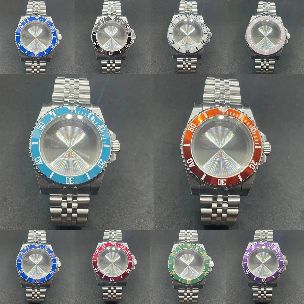 

NH35 40MM Watch Case Solid Bracelet Glide Lock Clasp Fit NH34 NH35 NH36 NH38 ETA2824 PT5000 Movement Stainless Steel