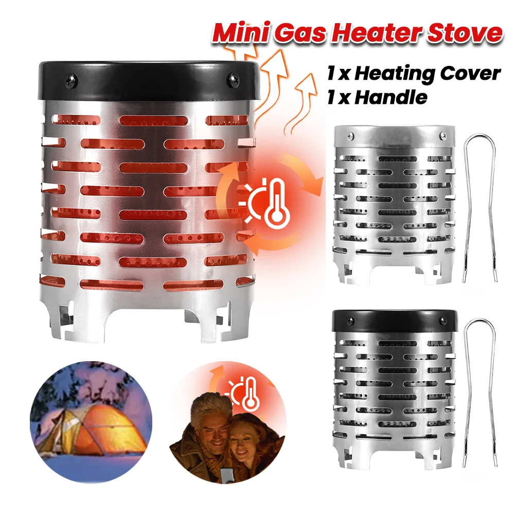 

Mini Gas Heater Stove Stainless Steel Camping Mini Heater Camping Stove Warming Stove Hood for Outdoor Hiking Camping