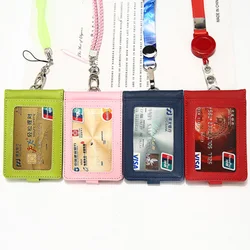 Multi-function Double Card Set Sleeve ID Card Holder Badge Case Clear Bank Credit Card Clip Badge Holder Accessories
