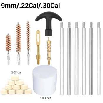 12 sztuk taktyczne zestawy do czyszczenia broni pistoletowej dla .22/.30/.38 Cal 9mm karabin pistolet pistolet czyszczenie lufy szczotka narzędzia do czyszczenia polowania