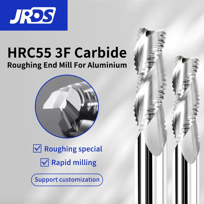 

HRC55 For Aluminum 3 Flute Coarse Leather Endmill Import Tungsten Alloy Solid Carbide Milling Cutter Wave Blade Router Bit