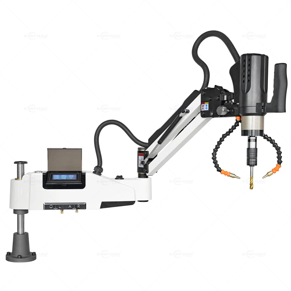 

High precision M3-M16 electric soft arm thread nut drilling machine with servo automatic oil injection and air blowing