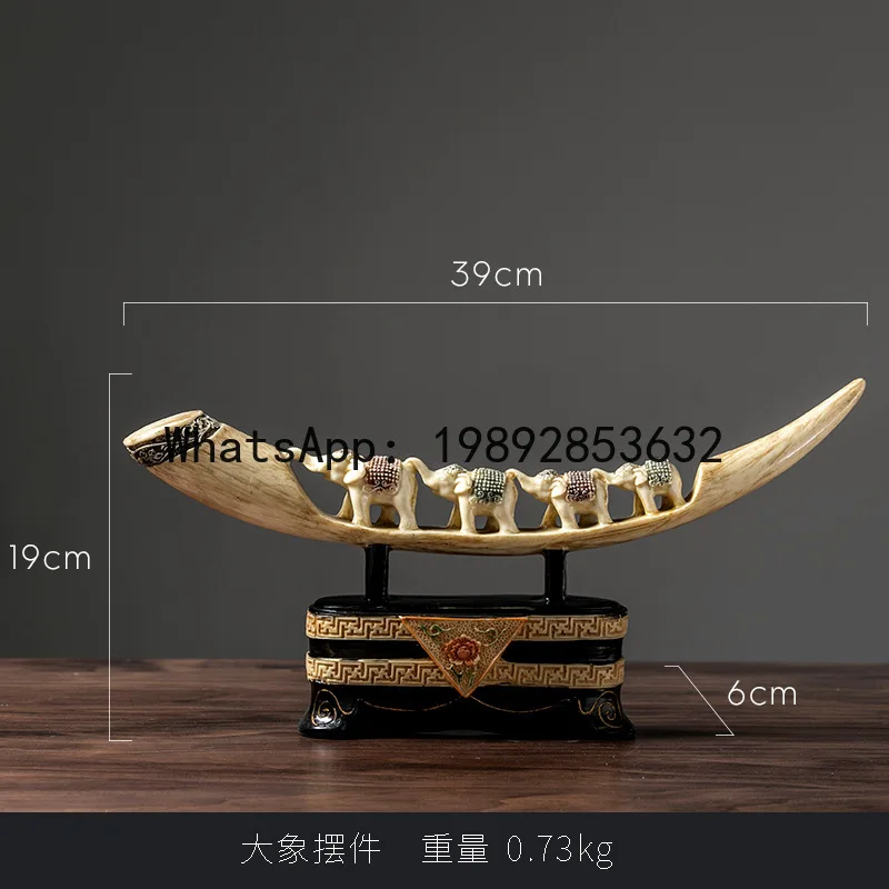 

PYJ New Chinese Imitation Ivory Ornament Entrance Lucky Decoration Light Luxury Home Decoration