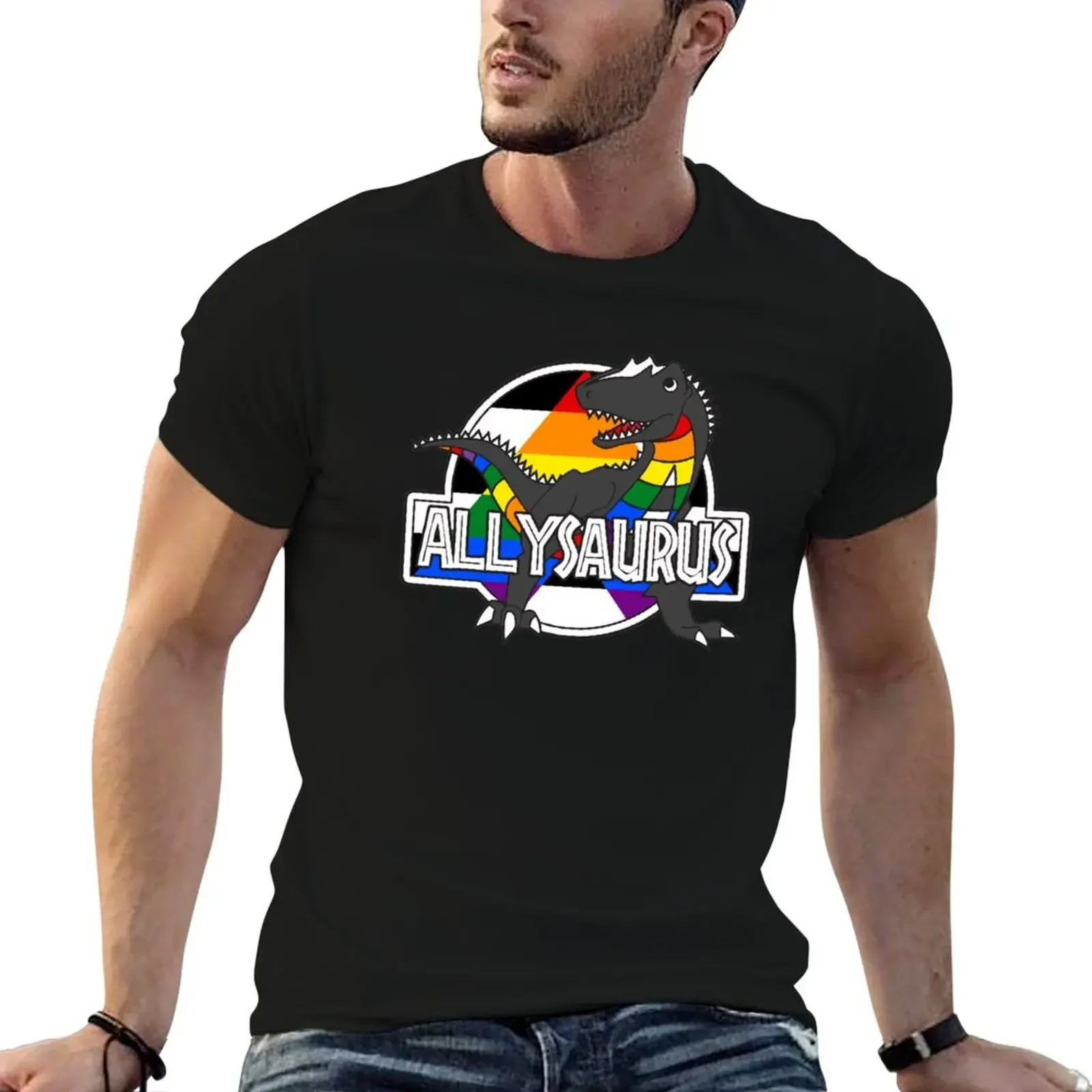 Allysaurus The Allosaurus Ally Pridosaur T-Shirt baggy shirts shirts graphic tees Men's cotton t-shirt