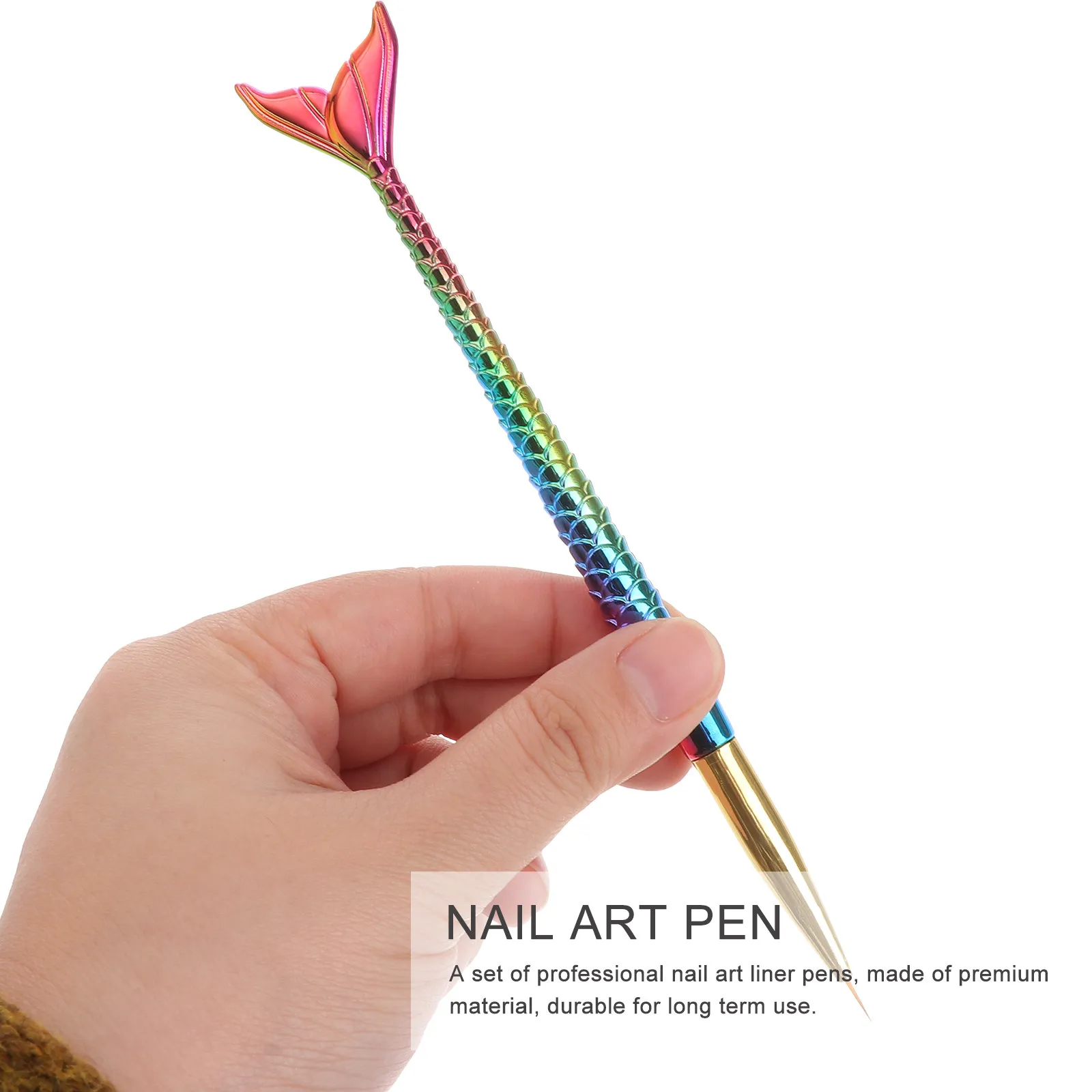 3Pcs Nail Art Brush Pens Mermaid Shape Creative Design Perfect for Drawing Detailed Lines on Nails Nail Art Liner