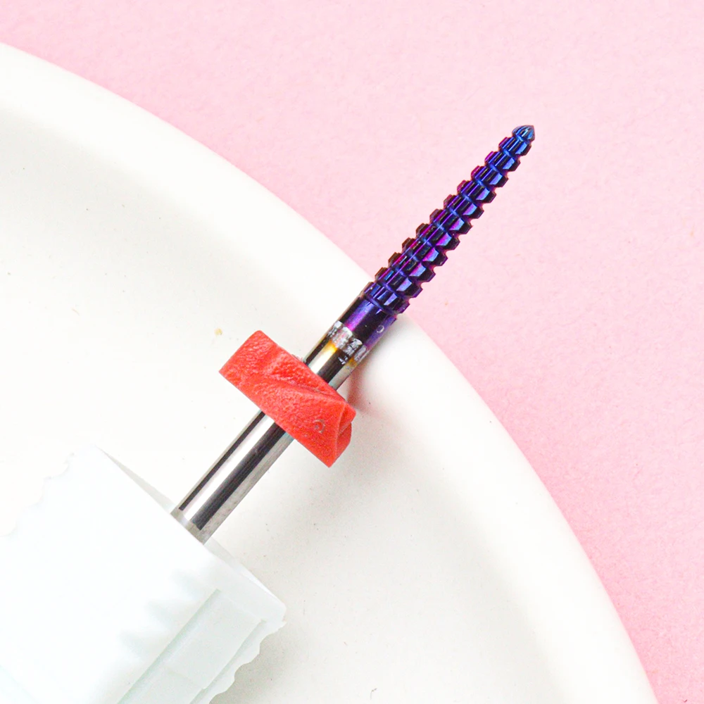 1 pçs profissional roxo carboneto de tungstênio prego broca conjunto para máquinas manicure & pedicure-inodoro, acesso de aço de alta velocidade