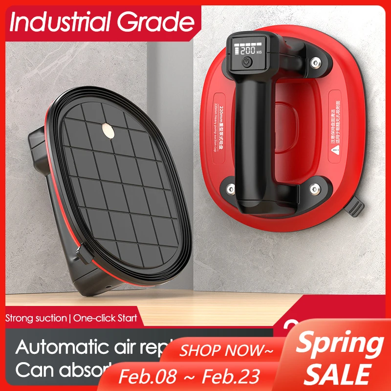 

200 кг промышленного класса электрическая вакуумная присоска 5000 мАч перезаряжаемый электрический всасывающий подъемный инструмент для стеклянной керамической плитки