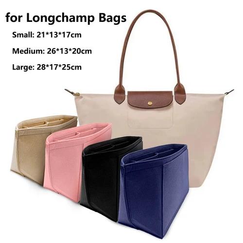 롱샴용 펠트 삽입 가방, 핸드백 라이너 가방, 메이크업 가방, 지지대 여행 휴대용 지갑 정리함, 별도 보관 포켓 