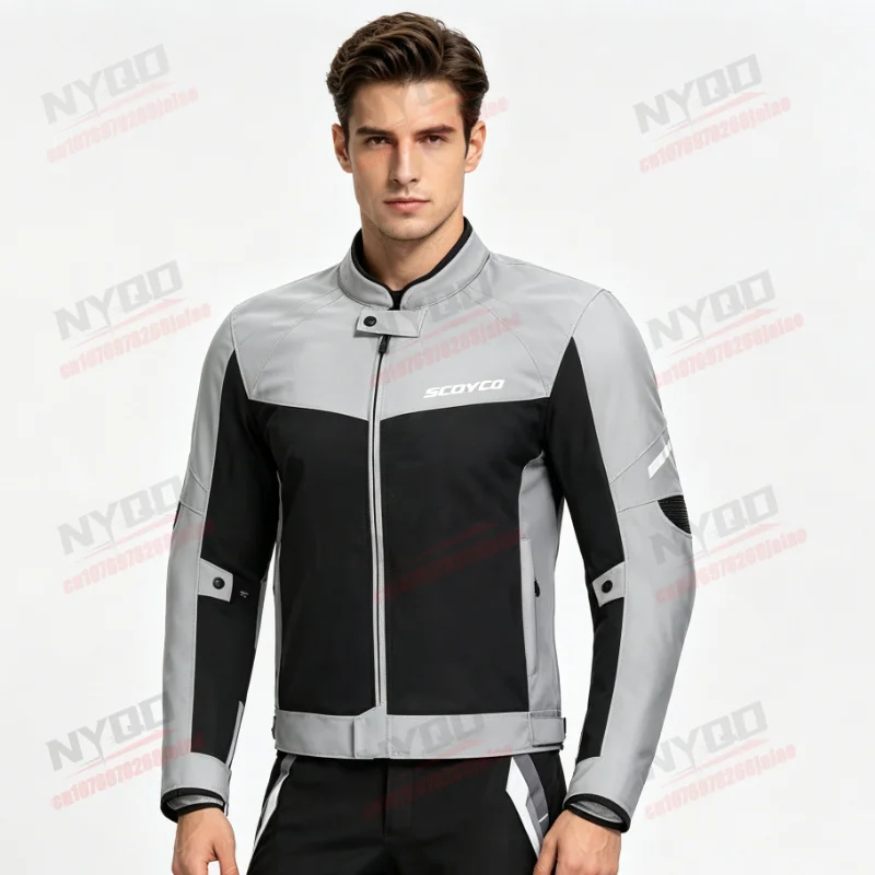 

Motorcycle Men's Jacket Pants Two-piece Set Summer Mesh Comfortable Breathable CE Anti Fall Street Jacket