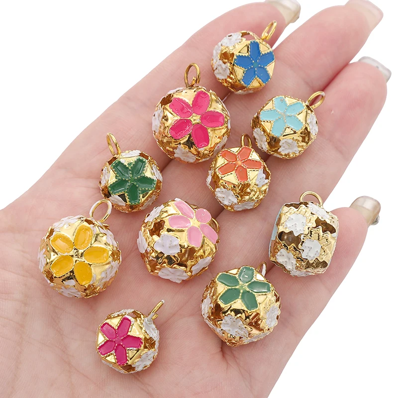 5-50Pcs Iron Bells Colorful 14/18mm Charms Pendants for Jewelry Making Bracelet Keychains Bag Pendant DIY Craft Accessories