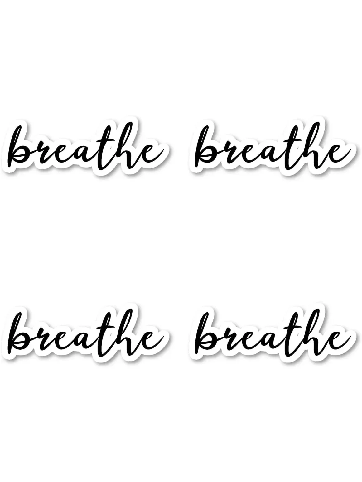 

4Pcs "Breathe" Inspirational Quotes Sticker Waterproof Reusable Vinyl Decal For Laptop Phone Tablet Car Water Bottle Decor